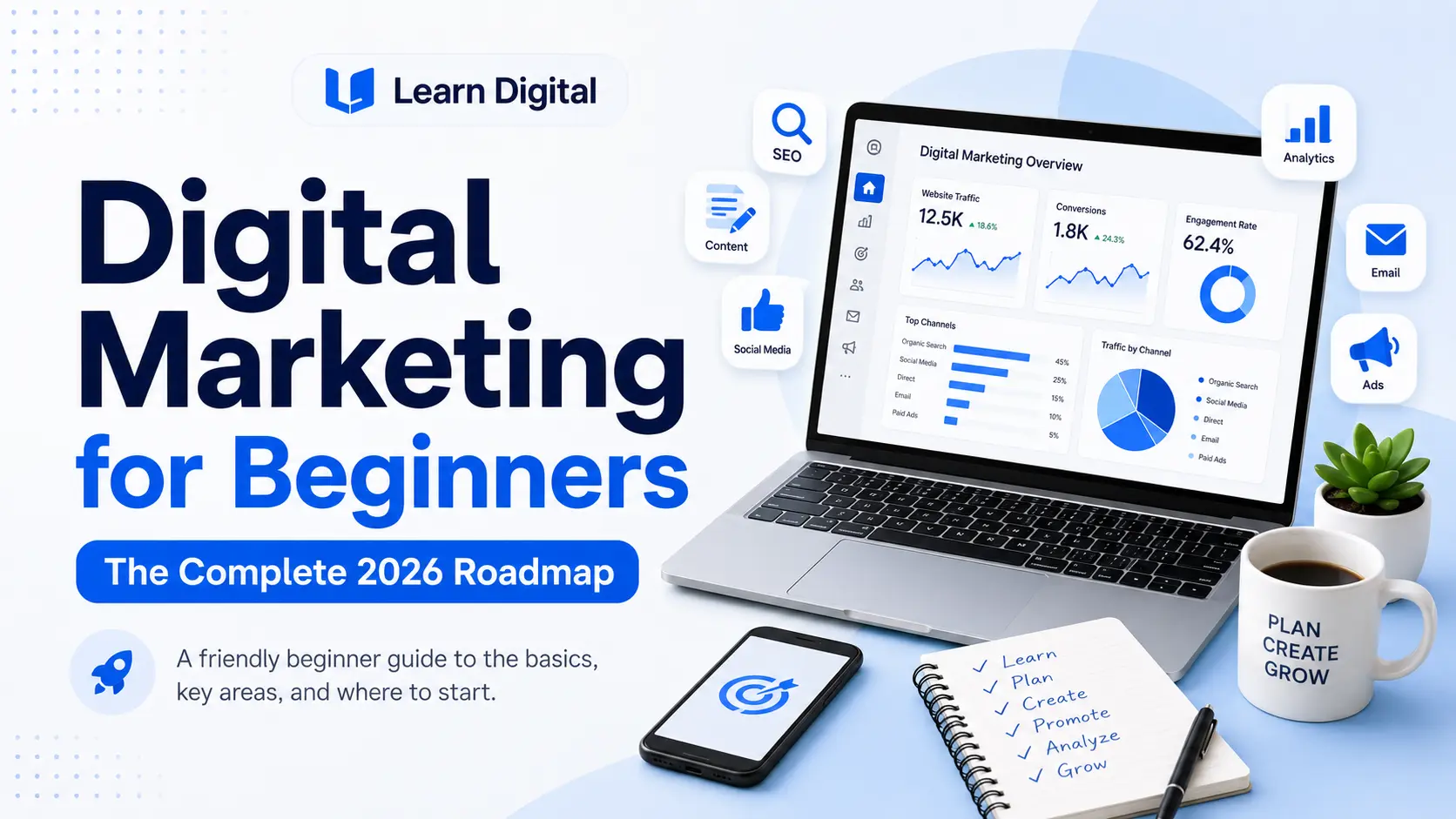 Digital marketing for beginners complete 2026 roadmap article cover