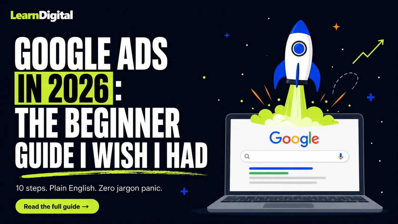 Google Ads for beginners in 2026 step-by-step tutorial article cover