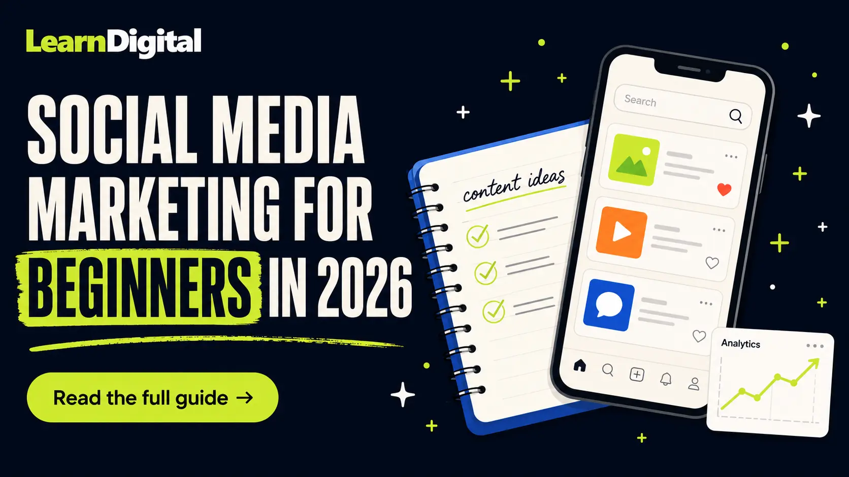 Social media marketing for beginners in 2026 article cover